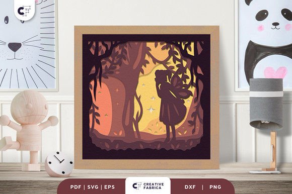 Download Little Fairy in the Woods 3D Paper Cut - 3d paper Collection