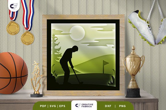 Download Golf Light Box 3D Paper Cut - 3d paper Collection