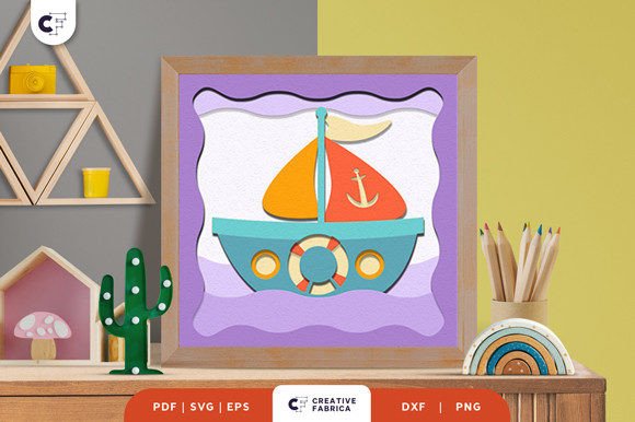 Download Sailboat 3D Paper Cut SVG - 3d paper Collection