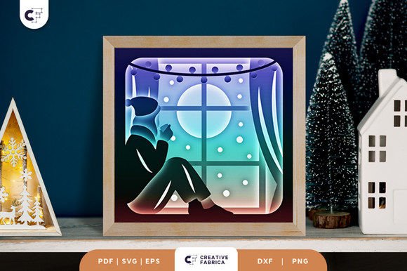 Download Girl in the Winter Window 3D Paper Cut - 3d paper Collection