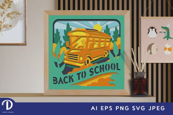 Download School Bus 3D Paper Cut Shadow Box SVG - 3d paper Collection
