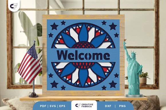 Download Split Sunflower Welcome 3D Paper Cut - 3d paper Collection