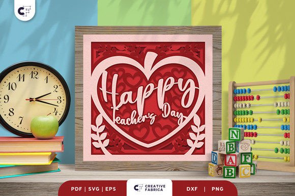 Download Happy Teacher's Day 3D Paper Cut SVG - 3d paper Collection