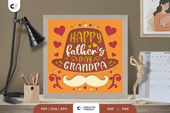 Download Happy Fathers Day, Grandpa 3D Papercut - 3d paper Collection