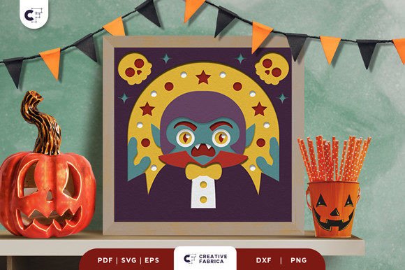 Download Cute Vampire 3D Paper Cut Light Box - 3d paper Collection