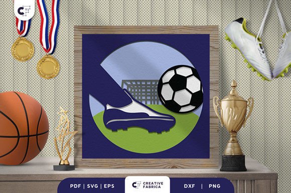 Download Soccer Ball 3D Paper Cut Light Box - 3d paper Collection