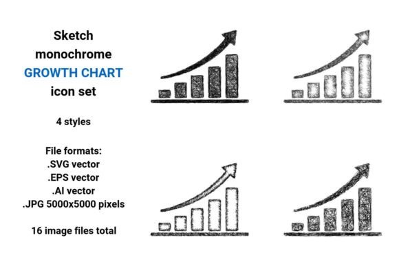 Download Sketch Growth Chart Icon Set - Premium Resources