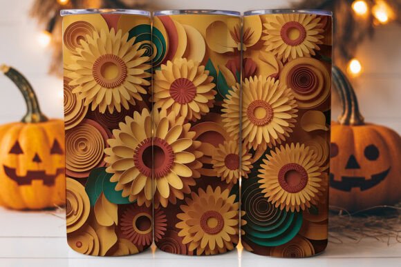 Download 3D Paper Sunflower 20oz Tumbler Wrap - 3d paper Collection