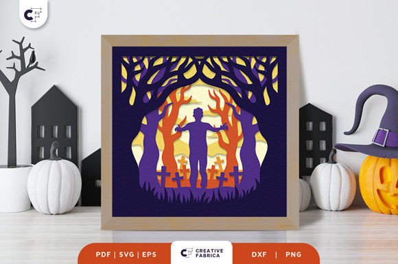 Download Zombie in the Haunted Forest 3D Papercut - 3d paper Collection