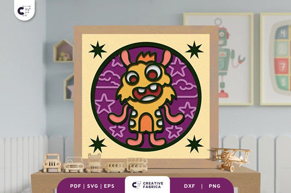 Download Cartoon Funny Monster 3D Paper Cut SVG - 3d paper Collection