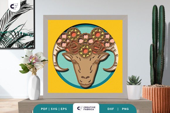 Download Floral Animal Head 3D Paper Cut SVG - 3d paper Collection