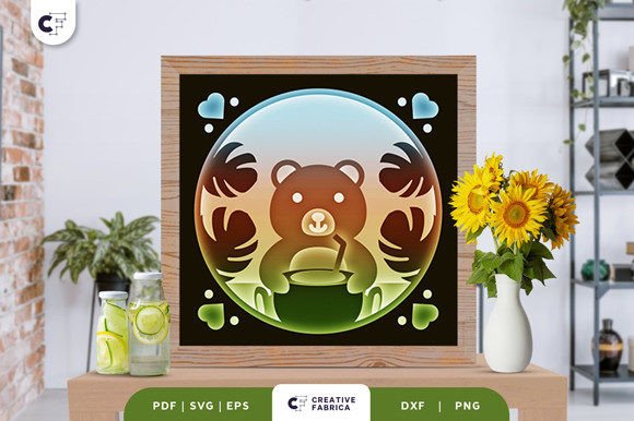 Download Baby Bear at the Beach 3D Paper Cut - 3d paper Collection