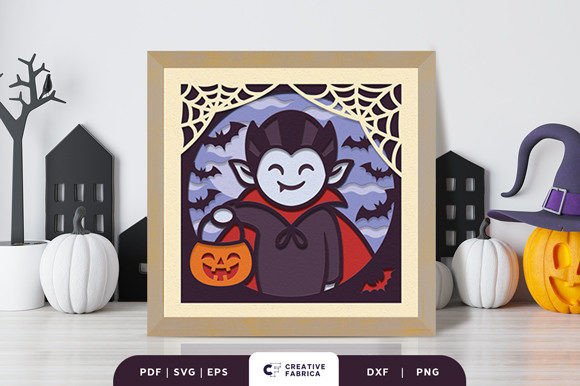 Download Vampire with Bag of Candy 3D Paper Cut - 3d paper Collection