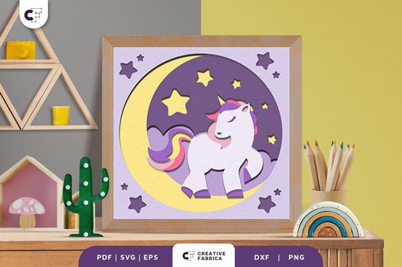 Download Unicorn with the Stars 3D Paper Cut - 3d paper Collection