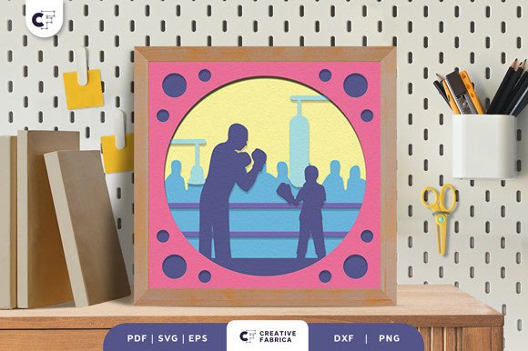 Download Father and Son Do Sport 3D Paper Cut SVG - 3d paper Collection