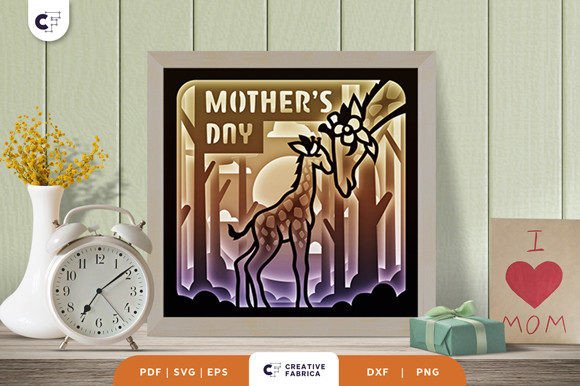 Download Mama and Baby Giraffe 3D Paper Cut - 3d paper Collection