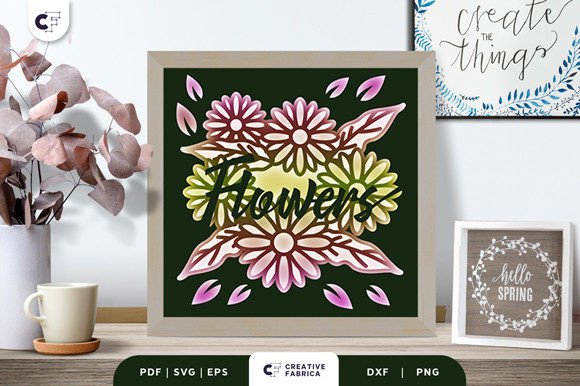 Download Flowers 3D Layered Paper Cut SVG - Flowers 3d layered paper cut Collection