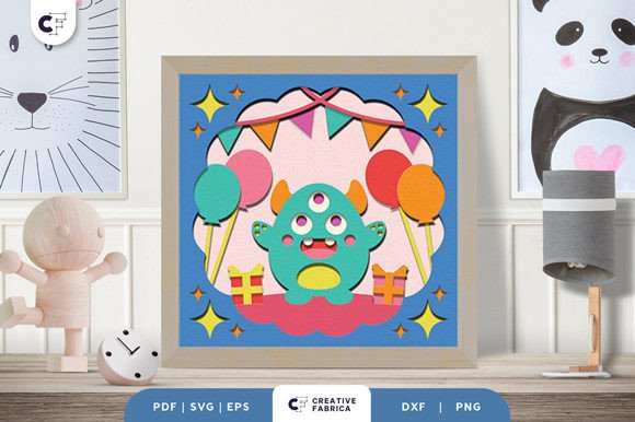 Download Monster Birthday Party 3D Paper Cut SVG - 3d paper Collection