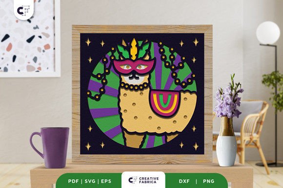 Download Alpaca Mardi Gras 3D Paper Cut - 3d paper Collection