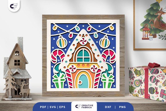 Download Winter Candies House 3D Paper Cut SVG - 3d paper Collection