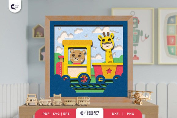 Download Animal on the Train 3D Paper Cut SVG - 3d paper Collection