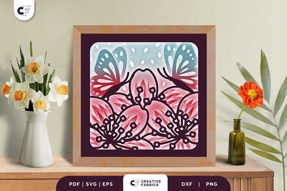 Download Flower and Butterflies 3D Paper Cut - 3d paper Collection