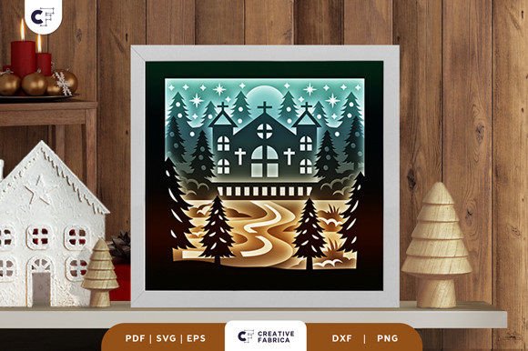 Download Retro Christmas Forest 3D Paper Cut - 3d paper Collection