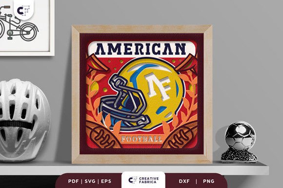 Download American Football Helmet 3D Paper Cut - 3d paper Collection