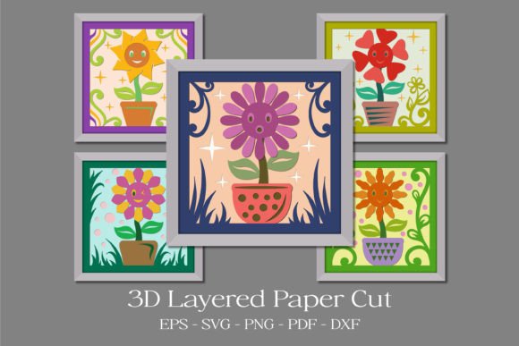 Download Cute Flowers 3D Layered Paper Cut Bundle - Flowers 3d layered paper cut Collection