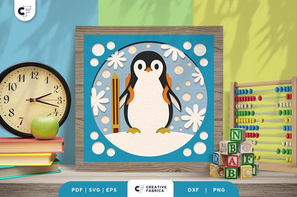 Download Penguin Back to School 3D Paper Cut - 3d paper Collection