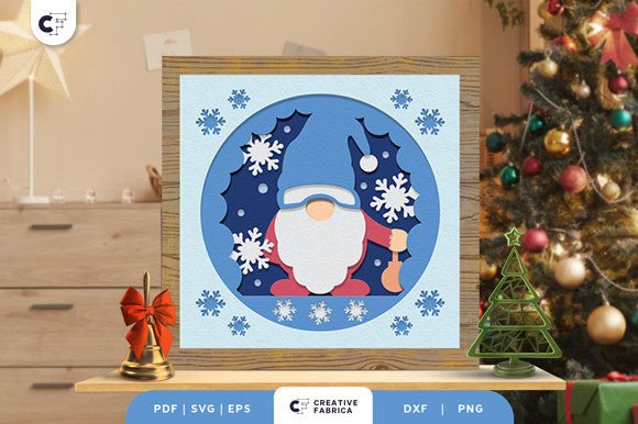 Download Winter Gnome 3D Paper Cut SVG - 3d paper Collection