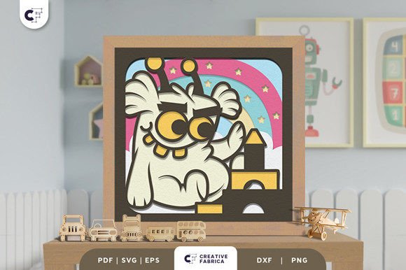 Download Cute Little Monster 3D Paper Cut SVG - 3d paper Collection