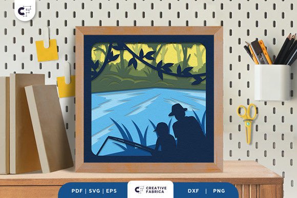 Download Adventure Father with Kids 3D Papercut - 3d paper Collection
