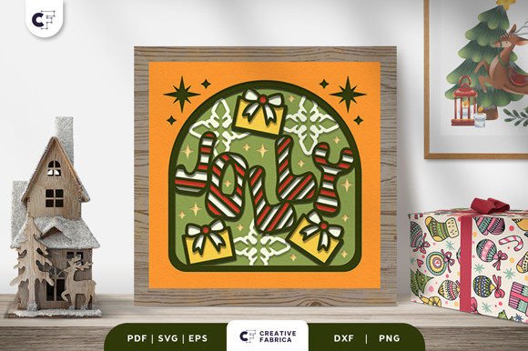 Download Christmas Jolly Sign 3D Paper Cut SVG - 3d paper Collection